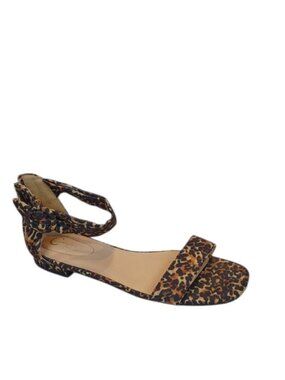 Comfortview Women's Alora Leopard Print Adjustable Ankle Strap Sandals